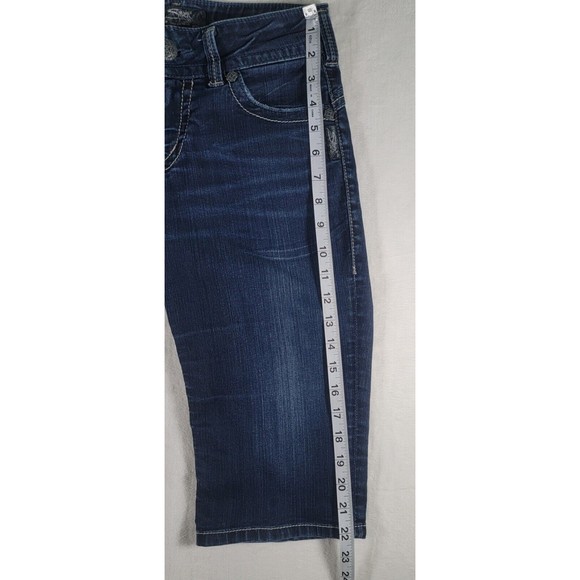 Silver Jeans Suki Rose Surplus Bermuda Shorts Women's Size 26 x 14 Blue Denim - Picture 13 of 14